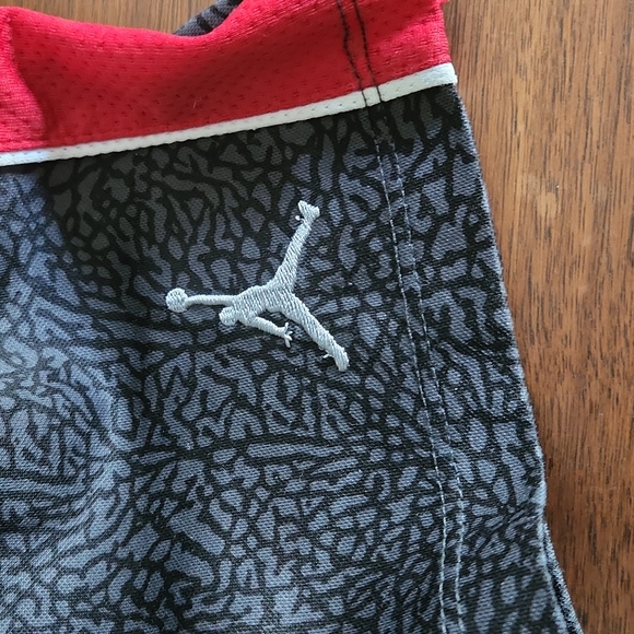 Jordan, Boys Shorts, Sz 12 mos. Black, Red, Jordan Tag by White Piping left - Picture 3 of 5